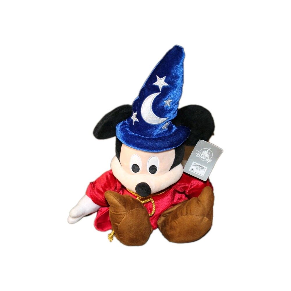 Disney Store Sorcerer Magic Fantasia Mickey Mouse Plush Medium Wizard Toy 24”